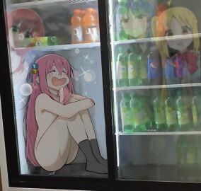 anklehighs ass ass_focus black_socks bocchi_the_rock! breasts closed_eyes crew_socks edit edited female gotou_hitori ijichi_nijika kita_ikuyo nude nude_female open_mouth pink_hair sitting socks yamada_ryou