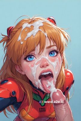 ai_generated asuka_langley_sohryu blowjob facial neon_genesis_evangelion plugsuit_(evangelion) tagme video