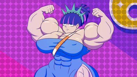 dagwam extreme_muscles female flexing hyper_muscles muscles muscular muscular_female panty_&_stocking_with_garterbelt stocking_anarchy