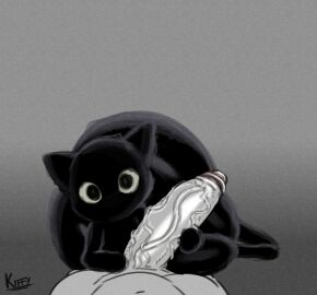 absurd_res artist_name ass big_ass big_penis black_body black_ears black_eyes black_fur domestic_cat felid feline felis feral first_person_view fur furry genitals gradient_background grey_background greyscale hand_on_penis hi_res huge_ass huge_cock human human_on_feral humanoid_genitalia humanoid_penis interspecies kiffy_(artist) looking_at_viewer lying male male/male mammal monochrome mouthless on_side penis simple_background sindenekoninaru tail talking_to_viewer vein veiny_penis watermark zoophilia