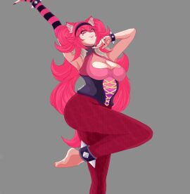 animal_ears animal_tail ass big_ass big_breasts big_butt big_thighs big_titties breasts clothing curvaceous curvaceous_female curvaceous_figure curvy curvy_figure curvy_hips female female_focus female_only long_hair lunaria_ayaren mulyshav pink_hair tagme thigh_highs twitch virtual_youtuber vtuber