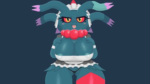 1girls 2_fingers 2d 2d_(artwork) big_breasts black_panties black_underwear blush blushing blushing_female breasts breasts_bigger_than_head clothes clothing digital_drawing_(artwork) digital_media_(artwork) eyelashes fairy_type female female_focus female_only flutter_mane game_freak generation_9_pokemon ghost_type hand_on_breast maid maid_headdress maid_outfit maid_uniform multicolored_body multicolored_eyes necklace nintendo nipple nipple_bulge nipple_visible_through_clothes nipple_visible_through_clothing nipples nipples_bulge nipples_visible_through_clothing pangotime pokemon pokemon_(game) pokemon_(species) pokemon_sv pokémon_(species) pubic_hair pubic_hair_on_pussy pussy red_thighs solo solo_female solo_focus teal_body teal_skin thick thick_legs thick_thighs thighs thighs_large thin_panties tongue tongue_out uncensored uncensored_pussy uncensored_vagina underwear video_game_character video_games