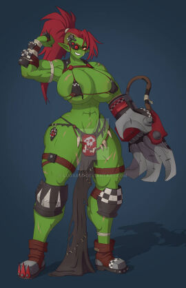 1girls abs almost_naked ass big_ass big_breasts big_female boots breasts bubble_ass bubble_butt cybernetic_arm cybernetic_eye cybernetic_hand female female_only giantess green_skin large_female loincloth long_hair lugar00 mini_giantess muscular muscular_female orc orc_female ork pointy_ears ponytail practically_nude red_eyes red_hair scar scar_across_face scar_on_belly scared scars_all_over scars_on_arm scars_on_body scars_on_face scars_on_legs scars_on_thighs skimpy skimpy_armor skimpy_clothes solo solo_female tall tall_female teefs teeth thick thick_thighs warhammer_(franchise) warhammer_40k wide_hips