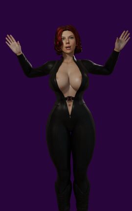 3d ass big_ass big_breasts big_butt black_widow_(marvel) breasts female marvel marvel_comics mgsnak239 scarlett_johansson