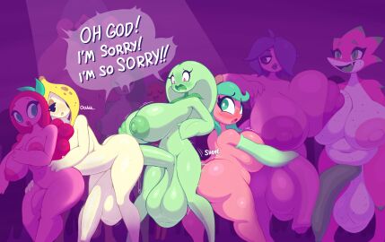 1girls 2024 5futas absurd_res accident accidental_sex areolae balls banana bay_(screwroot) bella_(screwroot) bent_over breasts character_request duo_focus english_text erection female food_creature food_humanoid futa_bella_(screwroot) futa_focus futa_on_futa futanari huge_balls huge_breasts huge_cock humanoid humanoid_penis hung_bottom hyper_balls intersex knees_together_feet_apart nipples nude nudist original_character penis plant plant_girl public questionable_consent screwroot sex shortstack smooth_balls smooth_penis standing thick_thighs wide_hips