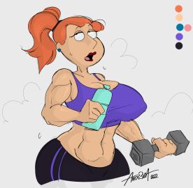 1girls abs anor3xia athletic athletic_female big_breasts breasts colored edit family_guy female female_only fit fit_female lois_griffin wide_hips