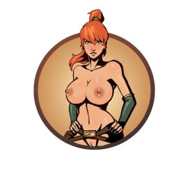 accurate_art_style alpha_channel belt big_breasts breasts female for_sticker_use ginger_hair hands_on_hips may_(sf2) mti nekki no_background nude_edit nude_filter png png_conversion png_file ponytail shadow_fight shadow_fight_2 sticker sticker_template tagme third-party_edit tied_hair transparent_background transparent_png waist_bag