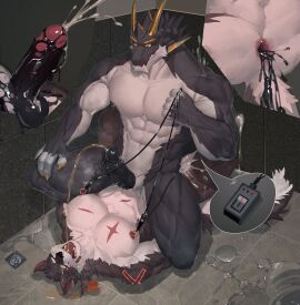 abs absurd_res adios55582544 anal anal_sex animal_genitalia anthro anus ass band-aid band-aid_on_face bandage bandage_on_face bathroom biceps black_body black_cum black_latex black_penis bodily_fluids bondage clenched_teeth colored_cum cum cum_from_ass cum_in_ass cum_inside cum_splatter cutaway dominant dominant_male dragon duo ejaculation electrode electrode_on_nipples electrostimulation erection foreskin gaping gaping_anus genital_fluids genital_slit genitals goo_in_ass grimace hi_res humanoid_penis_in_slit hybrid_genitalia hybrid_penis latex lying male male/male mgg_(character) multicolored_body muscular muscular_male mythological_creature mythological_scalie mythology nipple_piercing nipple_ring nipples nude on_back open_mouth pecs peeing penetration penile_spines penis piercing red_eyes retracted_foreskin ring_piercing rockwell_613 scalie scar straddling tears teeth two-tone_body uncircumcised unusual_bodily_fluids unusual_cum unusual_genital_fluids urine urine_in_mouth urine_stream vein veiny_penis watersports white_body yellow_eyes