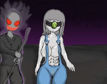 1boy 1girls broom female kelzad madness_combat male overalls_only rule_63 unknown_artist