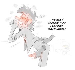 1boy anonymous_character balls begging_for_more bill_cipher disembodied_hands fiddleford_mcgucket glasses gravity_falls jerkingoff leecheenkussmut male male_only nerd no_color penis pubes stanford_pines tagme testicles unbuttoned_shirt