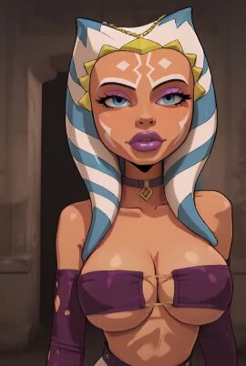 1girls ahsoka_tano ai_generated alien bare_shoulders big_breasts bimbo bimbo_lips bimbofication bounce bouncing_breasts breasts busty clone_wars colored_skin face_markings facial_tattoo female female_focus goldencharacters hi_res hourglass_figure humanoid indoors jedi jumping lipstick lucasfilm male markings montrals nail_polish orange_skin prostitution shorter_than_10_seconds sleeveless solo star_wars star_wars_rebels tagme tentacle_hair togruta tubetop vertical_video video walking
