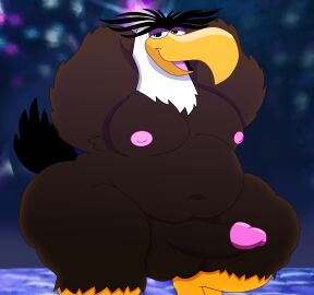 accipitrid accipitriform angry_birds anthro ass avian bald_eagle balls beak belly big_belly bird bodily_fluids brown_balls brown_body brown_feathers dancing digital_media_(artwork) eagle feathers feet genital_fluids genitals hair hi_res humanoid_genitalia humanoid_penis looking_at_viewer male mighty_eagle multicolored_body multicolored_feathers navel nipples nude open_mouth overweight overweight_male penis pink_nipples pink_penis rovio_entertainment sea_eagle sega sex smile solo solo_male tail talons the_angry_birds_movie thick_thighs toes tongue two-tone_body two-tone_feathers white_body white_feathers wings yellow_feet yellow_talons