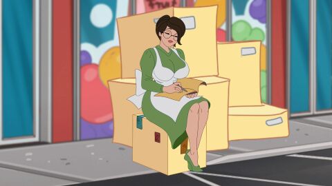 animated ass big_ass big_breasts breasts discreenvision ester_(discreenvision) female glasses inusen milf tagme the_secret_of_the_house