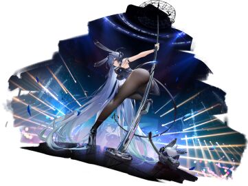 1girls absurdly_long_hair animal_ears armpits ass azur_lane bare_shoulders big_ass big_breasts black_footwear black_leotard black_pantyhose blue_eyes blue_hair bodystocking breasts bunnysuit dancing fake_animal_ears female from_behind full_body game gloves high_heels large_breasts leotard long_hair looking_at_viewer new_jersey_(azur_lane) official_alternate_costume official_art pantyhose playboy_bunny pole pole_dancing rabbit_ears solo stage stage_lights stripper_pole thighs transparent_background very_long_hair