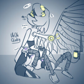 2d cunnilingus disassembly_drone eating_pussy female female_only glitch_productions humanoid lesbian_sex licking licking_pussy moan moaning murder_drones pussy robot robot_girl robot_humanoid screen_face sitting_on_face tail tail_wrap uhohqinky uzi_(murder_drones) v_(murder_drones) white_body wings worker_drone yuri