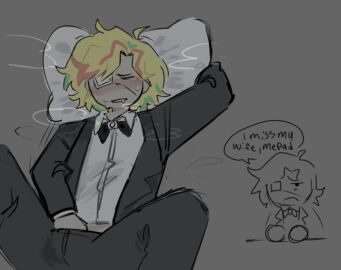 1girls adamation_inc. adamationz animationepic blush blush_lines blushing clothed clothed_female clothing_aside color colored edgyblackcat english english_text eye_patch eyepatch fantasizing female female_masturbation female_only gijinka grey_background humanized ii inanimate_insanity inanimate_insanity_(season_2) masturbation object_show object_show_community object_shows osc pillow solo solo_female solo_focus speech_bubble taco_(ii) tagme text text_bubble tuxedo yuri