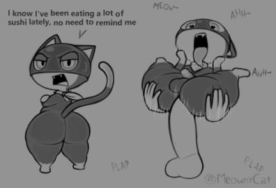 a_cat_is_fine_too angry animated anthro ass ass_grab big_ass big_butt big_penis bodily_fluids butt_grab cat_tail domestic_cat duo faceless_character faceless_male felid feline felis femboy fleshlight_position furry gay genitals hand_on_ass hand_on_butt heart_eyes heart_symbol human male male/male mammal mask meowny mind_break morgana_(persona) penis persona_(series) persona_5 questionable_consent saliva saliva_on_tongue short_playtime short_stack small_penis speech_bubble text thick_thighs tongue tongue_out wearing_mask yaoi