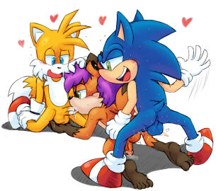 3boys anal anal_sex anus ass ass_slap backsack balls balls_fondling ballsack blue_eyes blush extraspecialzone furry green_eyes male miles_prower non-human penis sex sonic_(series) sonic_the_hedgehog sonic_the_hedgehog_(series) spanking tails tails_the_fox toony valdis_the_bard yaoi