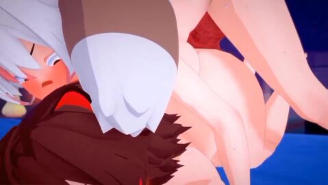 1futa 3girls alfaj0rricolino bed blue_eyes blue_hair brown_hair clothing cum cum_inside dog_penis ejaculation gloves latam_virtual_youtuber nude raccoon_ears raccoon_girl raccoon_tail rakkun red_hair selfcest sex spanish_text tagme tokovt two-tone_hair vaginal_penetration video vtuber white_hair yellow_hair