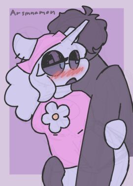 ambiguous_penetration animal_humanoid animated anthro arsinnamon black_hair blue_sclera blush blush_lines bottomless bottomless_female clothed clothing duo ear_piercing ear_ring equid equid_humanoid equine eyelashes female flower_accessory from_behind_position fur grey_body hair headgear hi_res horn humanoid kerchief makeup male male/female mammal mammal_humanoid partially_clothed penetration piercing pink_background purple_eyes ring_piercing river-zombie sex short_playtime simple_animation simple_background simple_coloring simple_eyes toony unicorn_horn unicorn_humanoid white_body white_fur white_hair