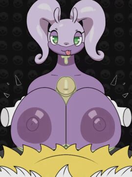 animated animated_gif artist_request beat_banger braixen breasts female gif good_beat_banger_mod goodra male male_braixen male_pokemon/female_pokemon paizuri pokemon pokemon_(species) sex slime titfuck titjob tits toriel_beat_banger