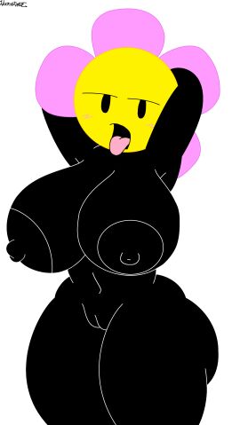 1girls areola areolae arms_behind_head battle_for_dream_island bfdi big_breasts blush breasts cute female female_only flower_(bfdi) innie_pussy nipples object_show object_shows pussy solo tagme thick_thighs tongue tongue_out woodsglue