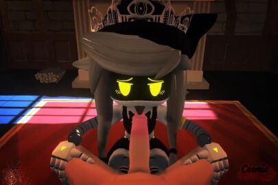 1boy 1girls 3d animated artist_upload blowjob clothed_female_nude_male cosmichannah cum_drip cum_in_mouth cum_on_face cum_on_tongue cum_on_visor cyn_(murder_drones) enjoying fully_clothed human_on_robot maid murder_drones oral pov robot robot_girl self_upload sound tagme tongue tongue_out video