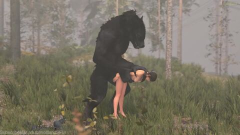 animal_genitalia animal_penis animated anthro_on_human anthro_penetrating anthro_penetrating_human anthro_pred bethesda_softworks bigger_anthro bigger_dom bigger_male bigger_penetrating_smaller black_body black_fur canid clothes_on_ground cum_drip cum_inside female_human female_penetrated female_prey forest fucked_then_eaten grass human_prey lara_croft male_pred no_sound oral_vore skyrim skyrim_werewolf smaller_female smaller_human smaller_penetrated the_elder_scrolls tomb_raider video vore vore_belly wolfland