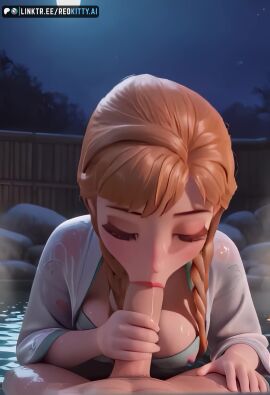 ai_generated anna_(frozen) bathrobe blowjob fellatio frozen_(film) onsen redkitty sex tagme video