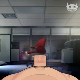 1boy1girl adhoc_studio blowjob blowjob_face brown_eyes dark_hair dispatch_(game) fellatio gdblight invisibitch_(dispatch) invisible invisigal_(dispatch) looking_at_viewer loop nose_piercing penis penis_in_mouth robert_robertson sound straight tagme video