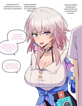 1girls chihel female honkai:_star_rail male march_7th_(honkai:_star_rail) penis pink_hair portuguese_text small_penis_humiliation