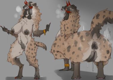 2024 all_fours anthro anus areola ass big_ass big_breasts big_butt biped black_anus black_areola black_body black_fur black_hair black_nipples black_pussy bodily_fluids breasts claws cuff_(restraint) demon digital_media_(artwork) digitigrade dock_(anatomy) dock_piercing dripping_pussy facial_piercing fangs female finger_claws fur furgonomics furry-specific_piercing genital_fluids genitals grin hair hi_res hyena lvlirror mammal markings multicolored_body multicolored_fur nipple_piercing nipples nose_piercing nose_ring nude nude_anthro nude_female paws piercing presenting presenting_hindquarters pussy restraints ring_piercing shackles sharp_teeth smile solo spots spotted_body spotted_fur tail tan_body tan_fur teeth thick_thighs toe_claws tongue tongue_out toothy_grin vaginal_fluids white_body white_fur