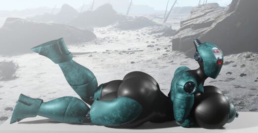 3d ada_(fallout) ass assaultron black_skin blender breasts fallout fallout_4 female glowing_eyes huge_ass huge_breasts huge_nipples mopflop robot robot_girl