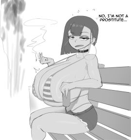 1girls big_breasts bikini black_and_white booruguru bra breasts cigarette emotionless emotionless_female female goth goth_(booruguru) hi_res highres hoop_earrings hoop_earrings_oversized huge_breasts indifference indifferent large_breasts looking_at_viewer massive_breasts monochrome skindentation smoking swimsuit talking_to_viewer top_heavy unamused unbothered uncaring unenthusiastic