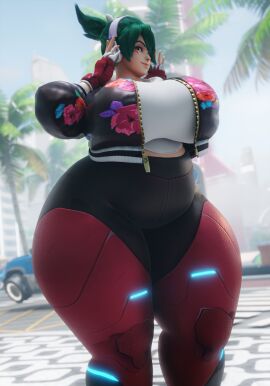 3d ass athleisure_kiriko big_ass coolmaster98 curvy_figure female huge_ass kiriko_(overwatch) overwatch overwatch_2 thick_ass thick_thighs voluptuous voluptuous_female
