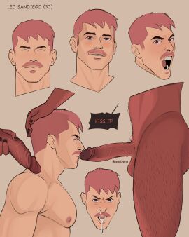 balls bara biceps big_balls big_penis erection gay interracial male male/male male_nipples male_only moustache muscular muscular_male nipples nude nuttkraken pecs penis yaoi