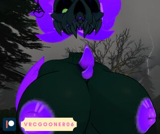 3d anthro breasts busty_male female furry large_areolae large_breasts male male_with_breasts skull_head spiral_eyes vrcgooner06 vrchat