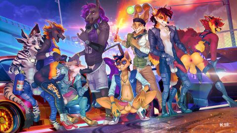 4_ears 5_fingers absurd_res alric_kyznetsov anal anal_sex animal_genitalia animal_penis anthro anthro_on_anthro anthro_penetrated anthro_penetrating anthro_penetrating_anthro ass backsack balls ballsack bat bent_over blacky_the_stallion body_harness bottomwear bridge canid canine canine_genitalia canine_penis car car_meet chest_tuft city closed_eyes clothed clothing dipstick_ears dipstick_tail dominant dominant_male dragon drawstring_bottomwear ear_markings equid equine eyewear facial_markings facial_piercing fingers footwear fox fur furred_dragon furred_scalie gaping gas_bottle genital_piercing genitals glasses group half-erect handjob handjob_while_penetrated harness head_markings hi_res holding_penis hooves horn horse humanoid_genitalia humanoid_hands humanoid_penis hybrid jacket k_98 knot looking_at_viewer male male/male male_penetrated male_penetrating male_penetrating_male mammal markings multi_ear multicolored_ears mythological_creature mythological_scalie mythology night nitro_(nitrozerg) open_clothing open_jacket open_topwear open_vest oral oral_penetration orange_body orange_fur penetration penile penile_penetration penis penis_in_ass penis_in_mouth penis_piercing piercing prince_albert_piercing public public_exposure public_sex raised_clothing raised_topwear red_fox road road_flare roukan scalie senky sex shirt shoes shorts signature sitting_on_car spread_ass spread_butt spreading street striped_body striped_fur stripes submissive submissive_male tail tail_markings tank_top topless topwear traffic_light true_fox tuft vehicle vest wearing_glasses wearing_sunglasses white_body white_fur zebra