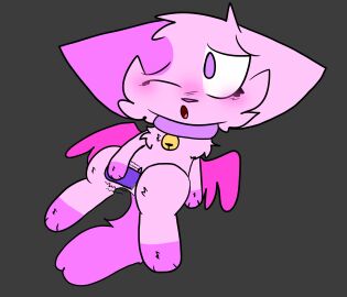 anthro bell bell_collar blush bodily_fluids chaoticmiranda chest_tuft clitoris collar dildo dildo_in_pussy dildo_vibrator domestic_cat felid feline felis female genital_fluids genitals grey_background hi_res mammal masturbation miranda_(mirandapaws) miranda_kit mirandapaws mirandapaws_(artist) one_eye_closed penetration pink_body pussy pussy_juice sex_toy simple_background solo tuft vaginal_fluids vaginal_penetration vibrator vibrator_in_pussy wings