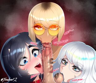 1boy 2024 3girls :>= balls black_eyeshadow black_hair black_lip black_lips black_lipstick black_lipstick_mark black_lipstick_mark_on_penis blonde_hair blowjob blue_eyes collaborative_fellatio dyed_hair fellatio female glasses kiss_mark kiss_mark_on_balls kiss_mark_on_penis kiss_marks kissing kissing_balls kissing_penis licking licking_penis lipstick lipstick_mark lipstick_marks lipstick_on_balls lipstick_on_penis lipstick_smear looking_at_penis low_res lowres male multiple_females multiple_girls mylky_(timeless-t) oral oral_sex original_character original_characters penis rainbow_party red_lips red_lipstick red_lipstick_mark red_lipstick_mark_on_penis sucking_dick sucking_penis sucking_tip sunglasses teamwork timeless-t triple_fellatio white_hair