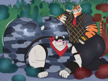 ass ass_bigger_than_head ass_up big_ass big_belly big_butt blush blush_lines bush clothed clothed_male fart fart_cloud fart_fetish farts fat fat_ass fat_butt fat_male fortnite fortnite:_battle_royale furry gay hidden hiding hiding_in_bushes male megacoolbear_(artist) oscar_(fortnite) polar_bear polar_patroller shaking_ass shaking_butt sniffing sniffing_farts tiger