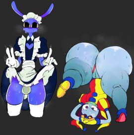 1boy 1girls 1male1female 2025 2d 2d_(artwork) 2d_artwork evil_pomni_(the_amazing_digital_circus) female glitch_productions jax_(tadc) jax_(the_amazing_digital_circus) maid maid_jax_(the_amazing_digital_circus) maid_outfit male the_amazing_digital_circus u_nkno3ngrounds