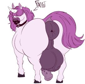 1animal 1boy animal_genitalia anus ass ass_bigger_than_head backsack balls balls_clench ballsack behind_view big_ass big_balls big_butt big_penis bimbo_lips black_lipstick choker curvaceous curvy curvy_figure dialogue donut_anus english_text equine equine_genitalia equine_penis femboy femboy_feral feral feral_male flared_penis gayplantsex girly hair_over_eyes homophobic_slur hooves horn horse horseballs horsecock huge_ass huge_balls huge_cock huge_penis hyper_balls large_penis lipstick long_hair looking_at_viewer looking_back looking_back_at_viewer male male_only neckwear original penis puffy_anus puffy_lips purple_hair rear_view scrotum scrotum_flap solo solo_male starshine_(gayplantsex) tagme tail talking_to_viewer testicles testicles_clench text unicorn unicorn_horn white_background wide_hips zoophilia