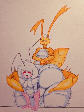 1boy 1girls amber_(dozighost) ambiguous_gender ass big_ass big_butt bottom_heavy chompy_nsfw cuntboy cuntboy/male dozighost_(fanarts) female futa_on_male futanari huge_ass intersex king_glam_(dozighost) male oc original original_characters tagme thick_thighs wide_hips