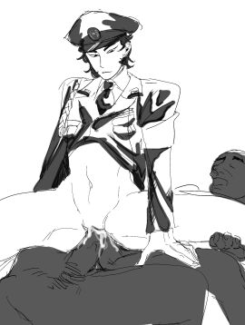 1cuntboy 2boys anal_sex bored cuntboy cuntboy/male cuntboy_penetrated double_penetration expressionless expressionless_sex intersex male police_hat police_officer police_uniform policeman potatostuff pussy vaginal_penetration vaginal_sex