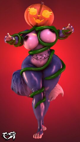 1girls 3d absurd_res arms_up ass big_ass big_butt blue_fur blue_hair blue_skin brainwashed breasts corruption cute_face digital_media_(artwork) drone female fox fox_girl fox_tail fur furry furry_female furry_only halloween hi_res huge_ass huge_breasts hypnosis jack-o'-lantern krystal krystal_(star_fox) mammal mind_control nintendo nipples nude nude_female open_mouth plant psikokinetic pumpkin pumpkin_head smile source_filmmaker star_fox tan_body tattoo thick_ass thick_hips thick_thighs vine_tentacles vines zombie_walk