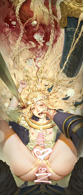 17yunzi anal anal_sex blonde_hair censored elden_ring femboy fingers_in_mouth fromsoftware gay gay_sex male male_on_femboy male_only miquella piledriver_position pov shadow_of_the_erdtree