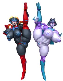 3d 3d_(artwork) breasts cybertronian female glowing_eyes huge_breasts lifting_leg presenting slipstream tongue tongue_out transformers trawert windblade