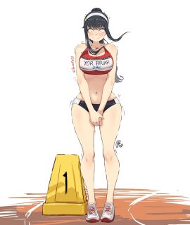 1girls adult adult_female alternate_hairstyle anime_milf bare_belly bare_calves bare_chest bare_hands bare_hips bare_knees bare_legs bare_midriff bare_navel bare_shoulders bare_thighs belly belly_button black-haired_female black_hair blush blush_face blushing_female blushing_lines breasts buruma busty busty_female busty_milf calves cleavage collarbone covering covering_crotch covering_privates covering_pussy covering_self curvaceous curvaceous_body curvaceous_female curvaceous_figure curvaceous_hips curvaceous_thighs curvy curvy_body curvy_female curvy_figure curvy_hips curvy_thighs embarrassed_expression embarrassed_female exposed_arms exposed_belly exposed_chest exposed_hips exposed_legs exposed_midriff exposed_navel exposed_shoulders exposed_skin exposed_thighs female female_focus female_only fingers footwear full_body groin hairband hiding_pussy high_resolution highres hot_milf hourglass_figure jk_arts07 knees large_breasts lean_figure legs long_hair mature mature_female midriff milf narrow_waist navel ponytail pussy red-eyed_female red_eyes shame shoes shoulders sidelocks simple_background slender_body slender_waist slim_waist solo sports_bikini sports_bra sportswear spy_x_family standing thick_thighs thigh_gap thighs track_and_field white_background white_hairband wide_hips yor_briar yor_forger young_milf young_woman_and_milf