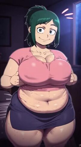 1girls ai_assisted ai_generated animated bbw bbw_mom belly belly_expansion belly_inflation fat female inko_midoriya milf mommy my_hero_academia randomran self_upload solo solo_female solo_focus tagme video